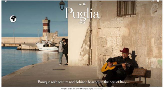 Porto di Monopoli, il New York Times lo sceglie come copertina per la Puglia